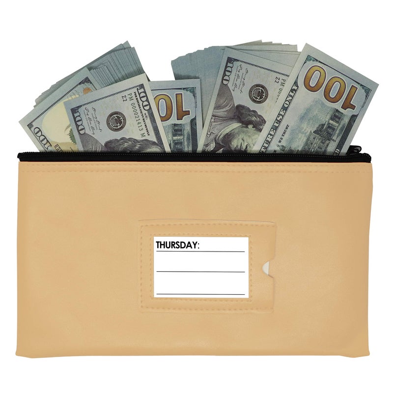 Nadex 7 Days Bank Deposit Cash and Coin Pouches with Zipper Closure, Each Money Bag with Blank Card and Card for Each Day of the Week, Multi-Color - Image 4